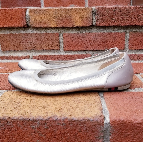 Gucci Silver Imprimé Ballet Flat - Picture 4 of 8